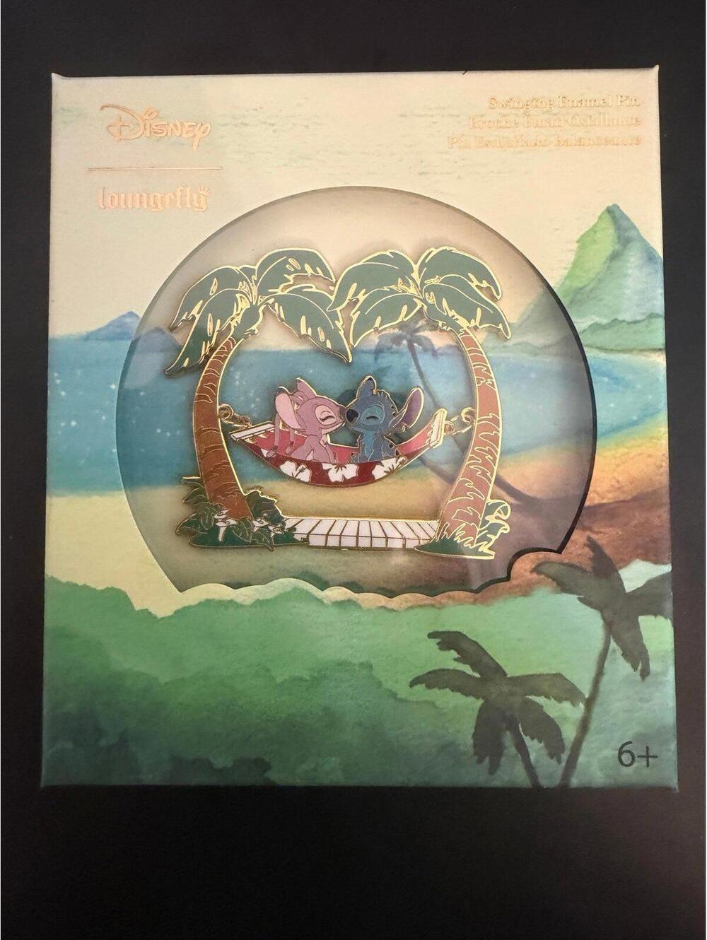 Disney Lilo & Stitch Angel Love Swinging Hammock Loungefly Jumbo LE 1000 Pin
